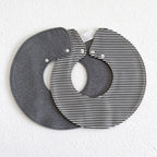 Reversible Round Baby Bib with Adjustable Snaps