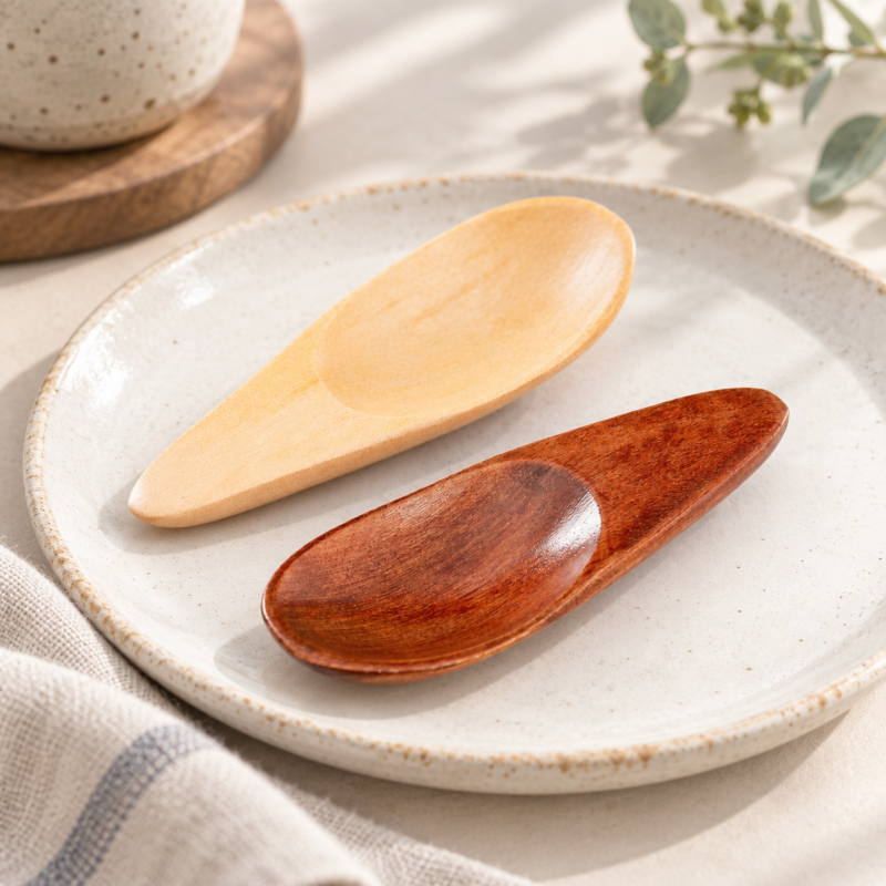 CouldNook Mini Wood Measuring Spoon - Short Wide Bowl Design