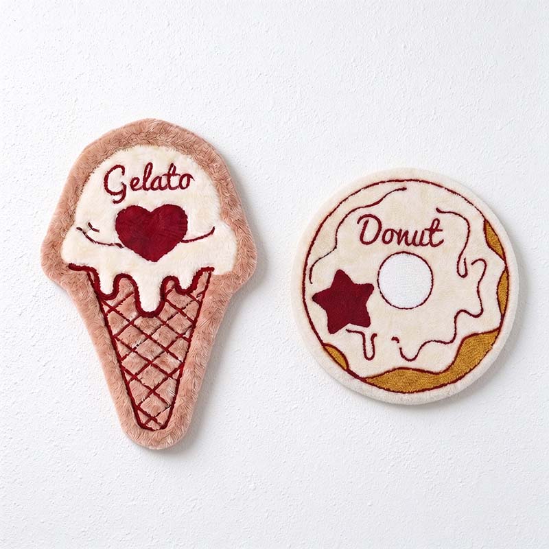 CouldNook Dessert Hanging Hand Towel - Shaped Fleece And Embroidered Details