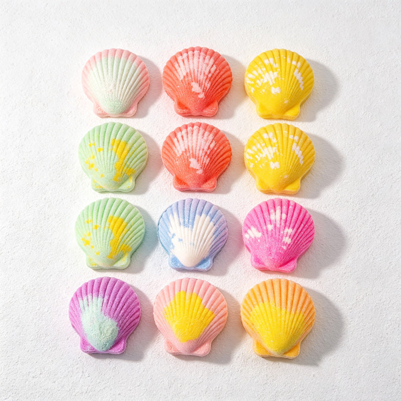 CouldNook Seashell Bath Bomb Set - Colorful Ocean Shapes
