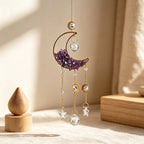 CouldNook Crescent Suncatcher - Stone Chip Moon And Star Drops