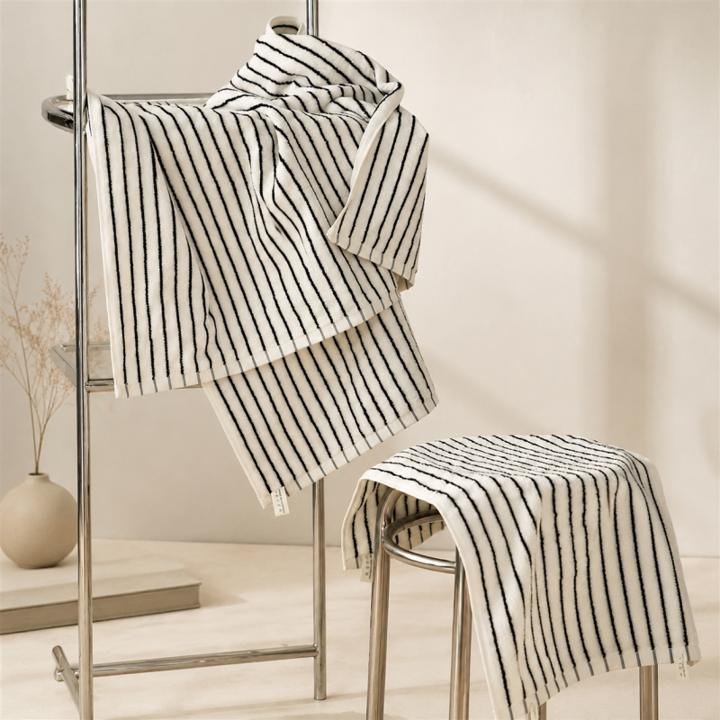 CouldNook Cotton Striped Towel - Coordinated Face and Bath Sizes