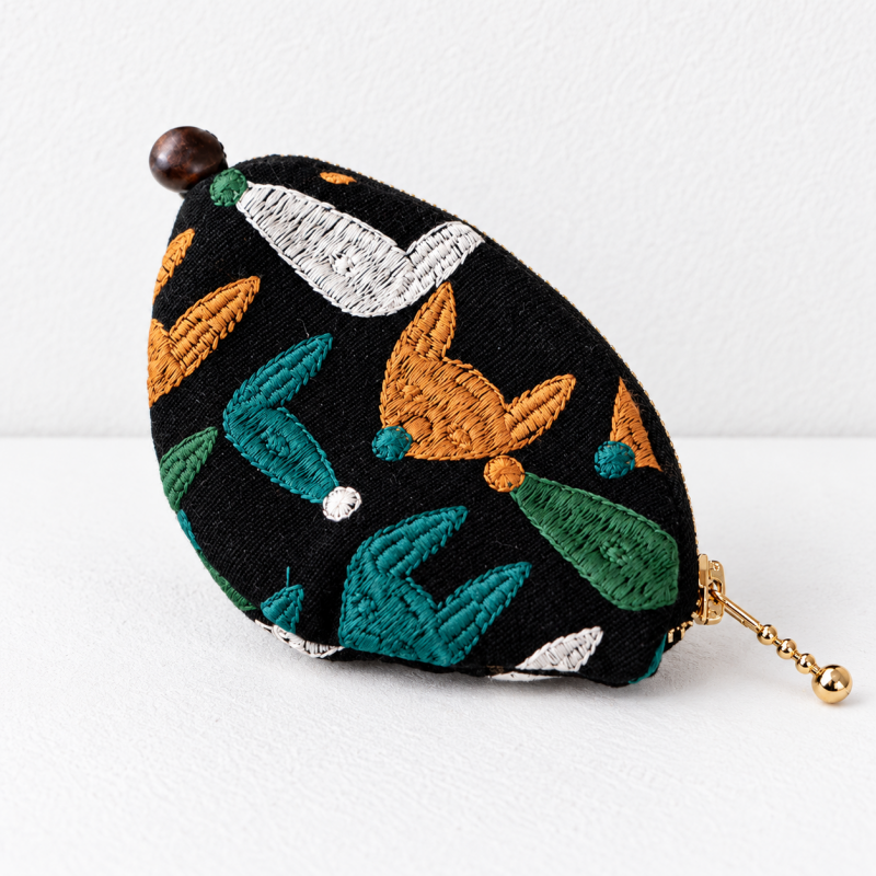 CouldNook Embroidered Key Pouch - Curved Side Zipper