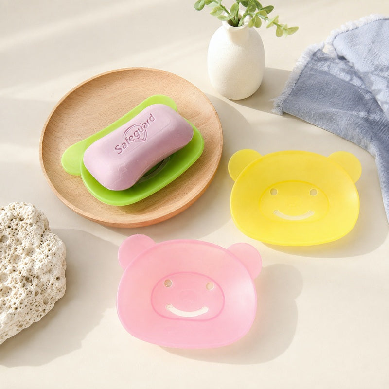 CouldNook Bear Shaped Plastic Soap Dish - Elevated Interior Surface