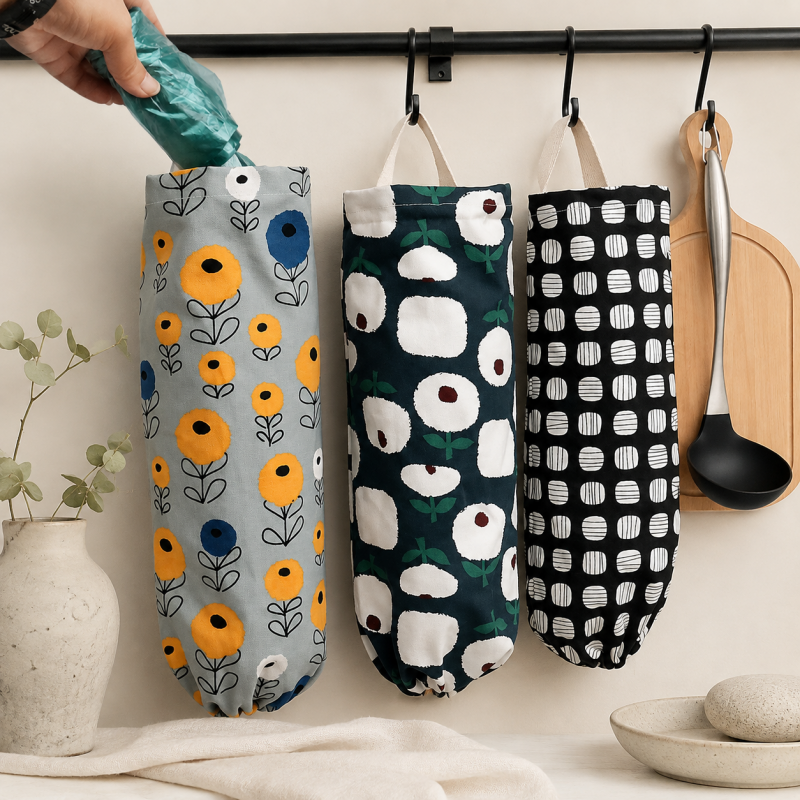CouldNook Cotton Hanging Bag Dispenser - Botanical Print Choices