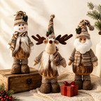 CouldNook Standing Christmas Character Doll - Shaggy Vest and Knit Details