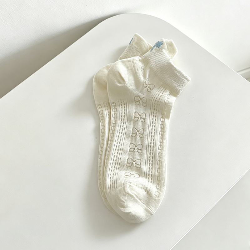 CouldNook Soft Bow Accent Ankle Socks - Everyday Footwear Accent