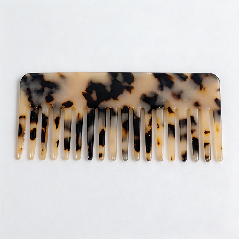 CouldNook Rectangular Marble Acetate Comb‑Wide Tooth Hair Comb