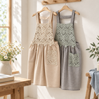 CouldNook Patterned Cooking Apron - Ruffled Edge Detail Kitchen Wear