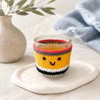 CouldNook Yarn Drinking Glass Sleeve - Striped Smiling Design