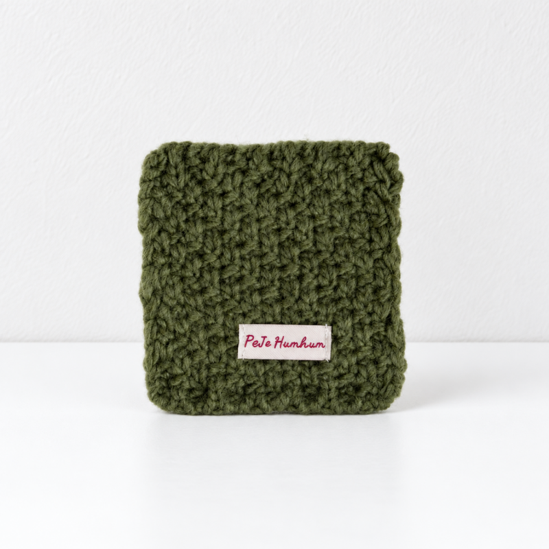 CouldNook Hand Knit Square Coaster - Chunky Textured Surface
