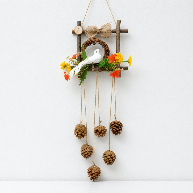 CouldNook Botanical Wall Hanging - Twig Frame and Dangling Accents