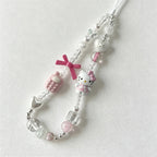 CouldNook Cat Figure Beaded Phone Charm - Loop Cord Attachment