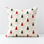 CouldNook Christmas Tree Cushion Cover - Raised Motifs Across A Textured Front