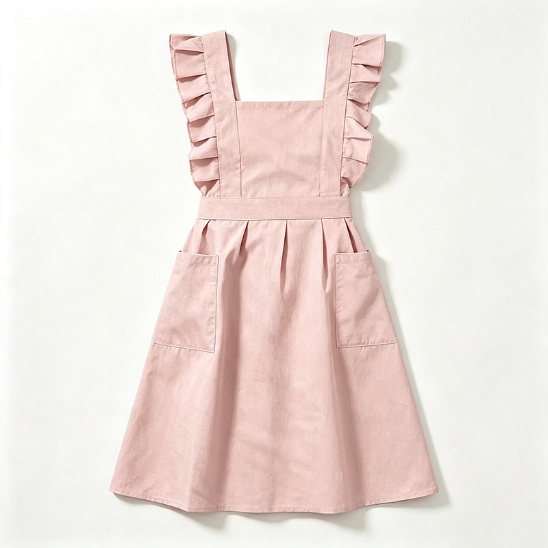 CouldNook Blue Ruffle Apron - Calm Pinafore Kitchen Layer