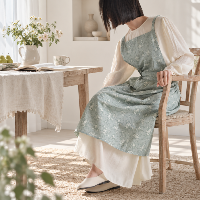 CouldNook Printed Cotton Apron - Three Sleeveless Designs Collection