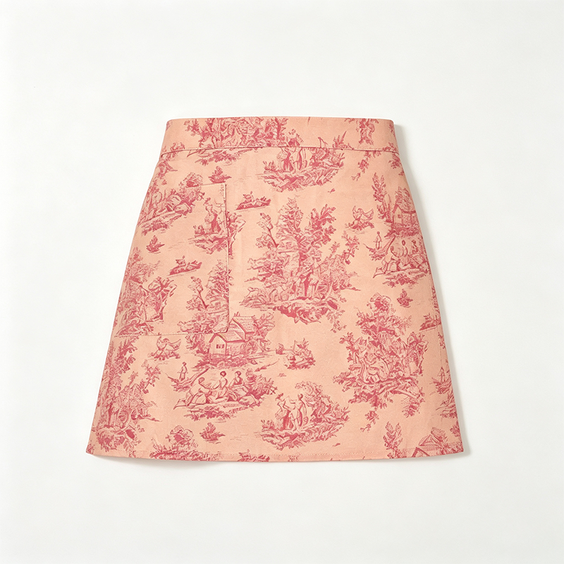 CouldNook Toile Waist Apron - Scenic Ruffle Serving Layer