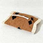CouldNook Embroidered Fabric Tissue Cover - Tassel and Patchwork Detail