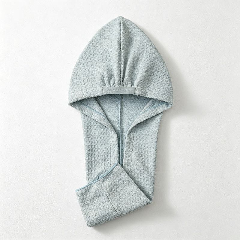 CouldNook Waffle Hair Towel Wrap - Hooded Drying Cap