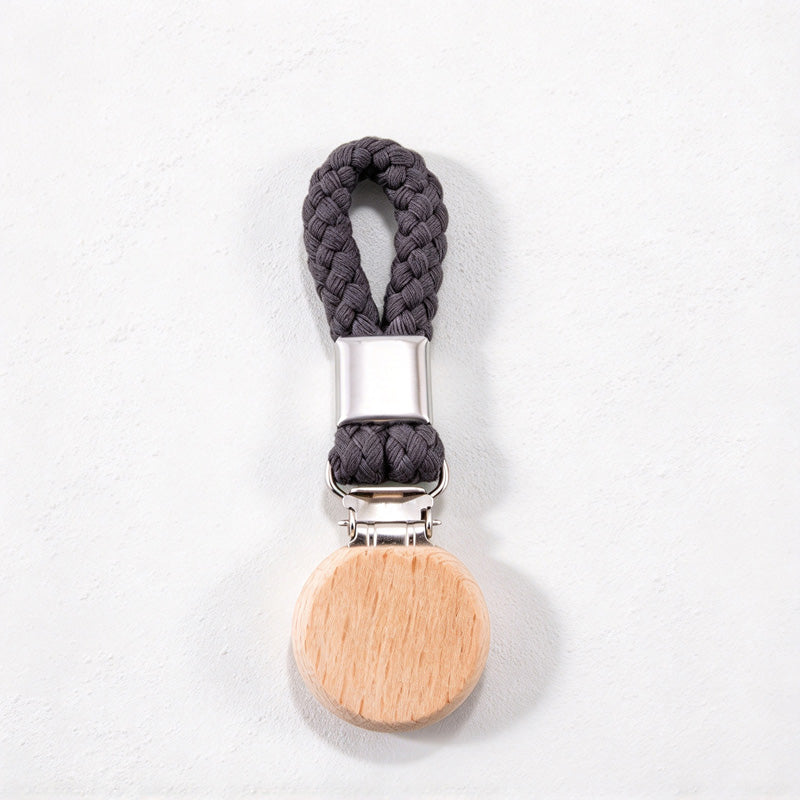 CouldNook Towel Clip - Braided Hanging Loop And Round Wood Detail