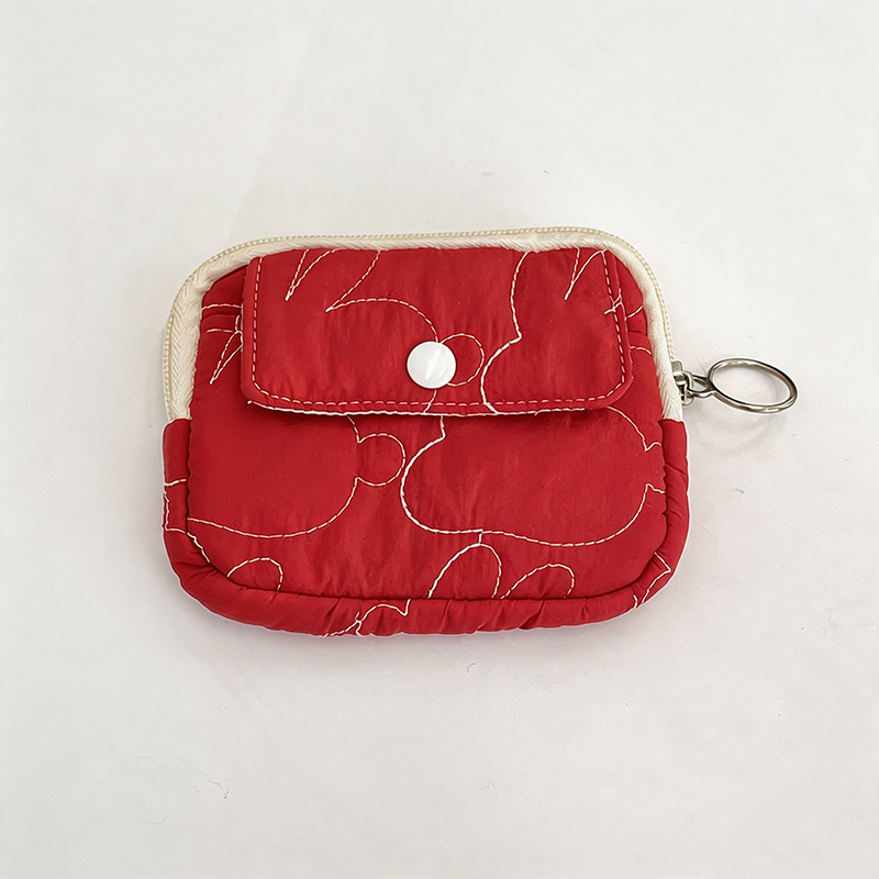 CloudNook Quilted Print Coin Purse‑Multi‑Pattern Card Wallet
