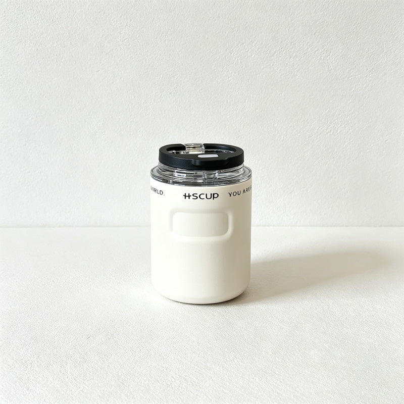 CouldNook Insulated Coffee Cup - Dual Drinking Lid and Side Carry Cord