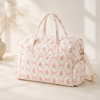 CouldNook Floral Quilted Travel Bag Set - Bow Print Organizers