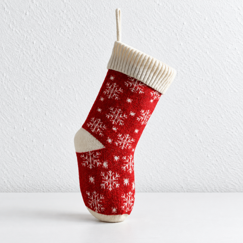 CouldNook Knit Christmas Stocking - Snowflake and Stripe Designs