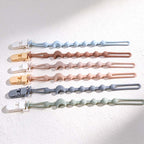 CouldNook Pacifier Clip - Textured Strand and Rainbow Accent Choices