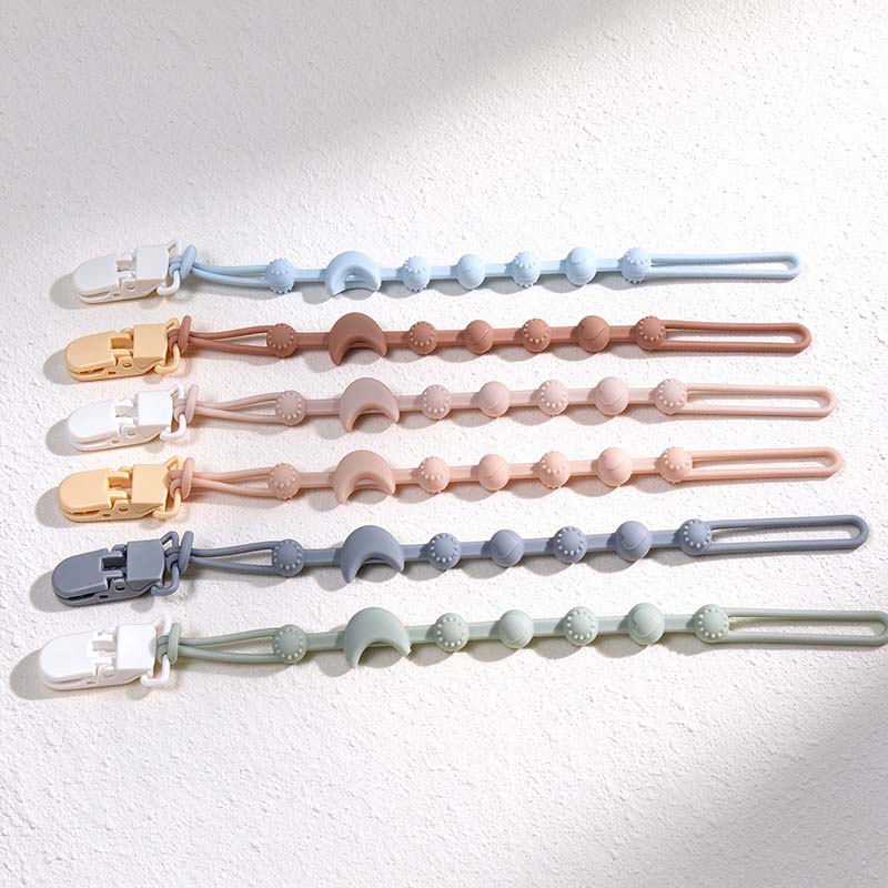 CouldNook Pacifier Clip - Textured Strand and Rainbow Accent Choices
