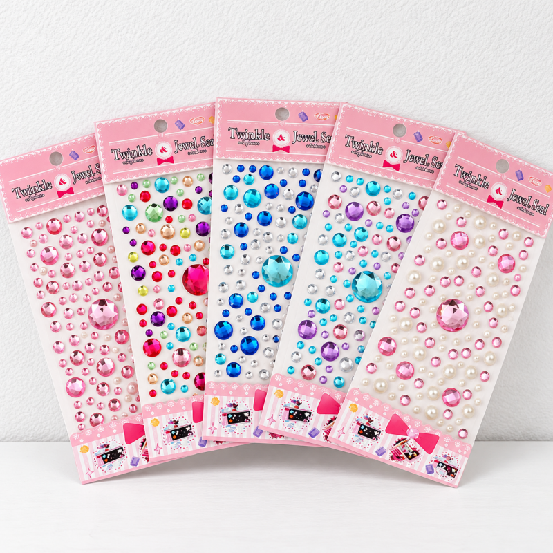 Gem Stickers - Faceted Hearts Stars and Floral Shapes