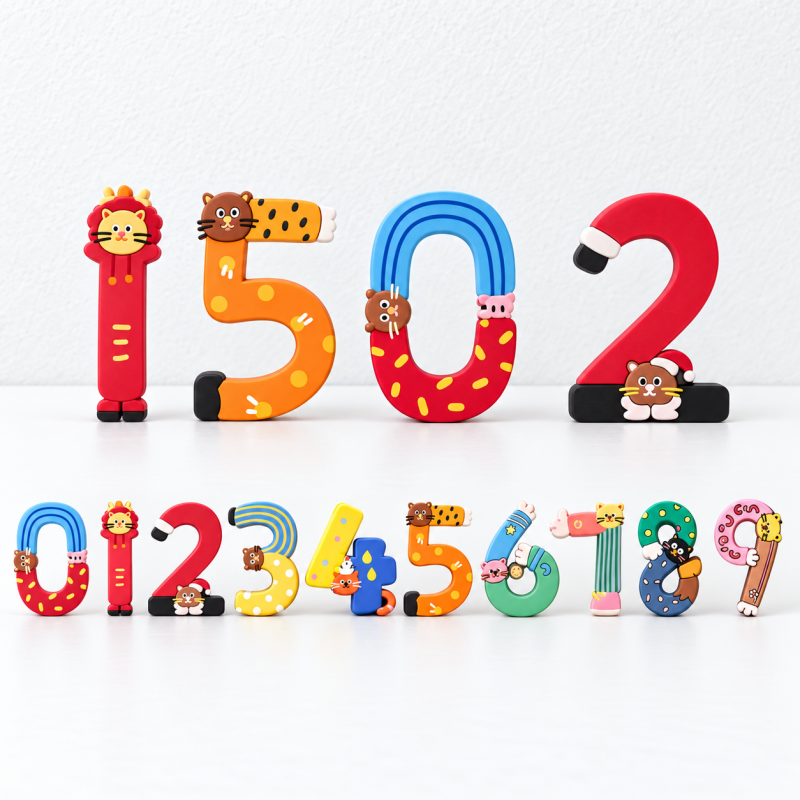 CouldNook Animal Design Acrylic Door Number Set - Colorful Printed Digits