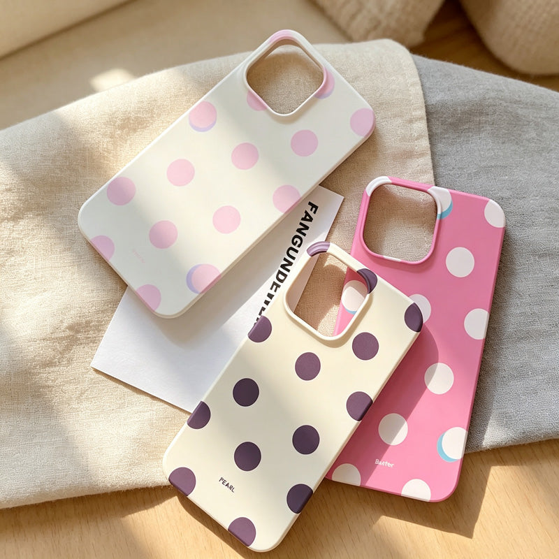 CouldNook iPhone 17 Series Matte Polka Dot Phone Case - Playful Dot Pattern Cover