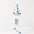 CouldNook Wooden Sailboat Wind Chime - Nautical Hanging Designs