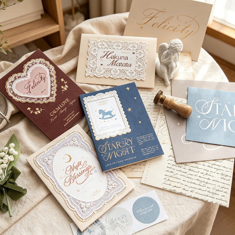 CouldNook Embossed Greeting Card Set - Lace Frame Messages