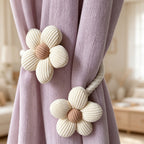 Flower Curtain Tieback with Flexible Wrapped Stem