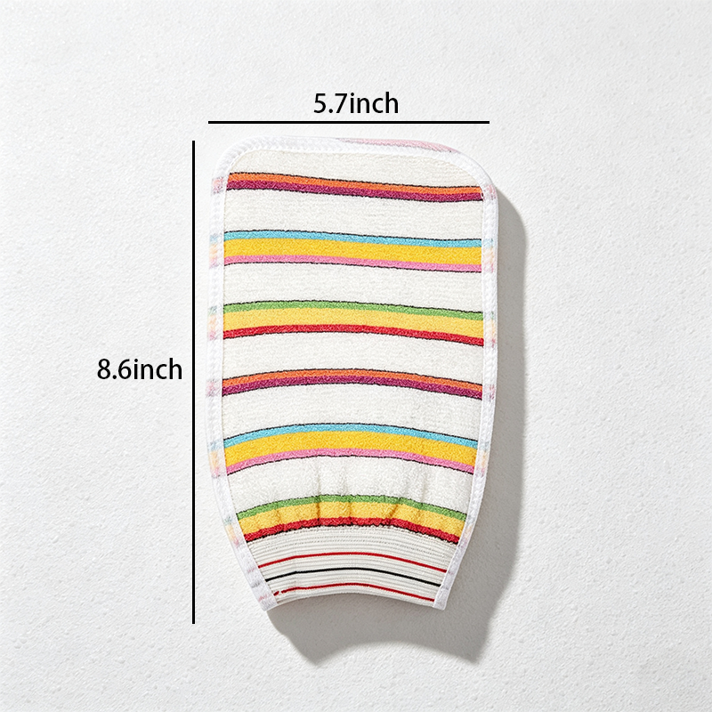 CloudNook Striped Exfoliating Bath Glove‑Bath Scrub Mitt