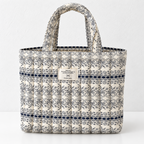 CouldNook Floral Cotton Handbag - Quilted Stitching And Short Fabric Handles