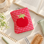 CouldNook Tomato Travel Organizer - Gingham Cover And Fold-Out Jewelry Storage