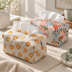 CouldNook Floral Fabric Tissue Holder - Quilted Box Cover