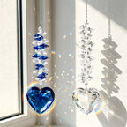 CouldNook Heart Suncatcher - Faceted Pendant And Stacked Bead Column