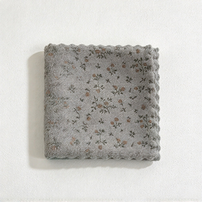 CouldNook Floral Cleaning Cloth Set - Four Pieces And Scalloped Edges