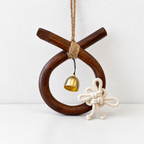 CouldNook Rattan Bell Wind Chime - Looped Frame And Knotted Cord