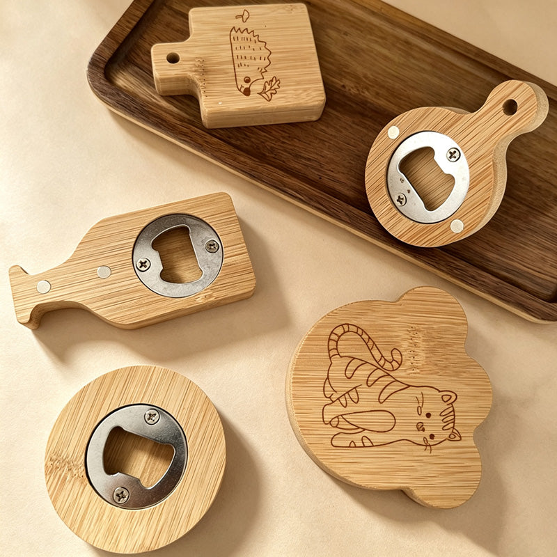 CouldNook Bamboo Look Bottle Opener - Five Compact Shapes