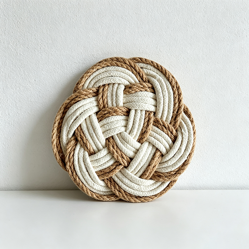 CouldNook Woven Knot Drink Coaster - Warm Table Accent