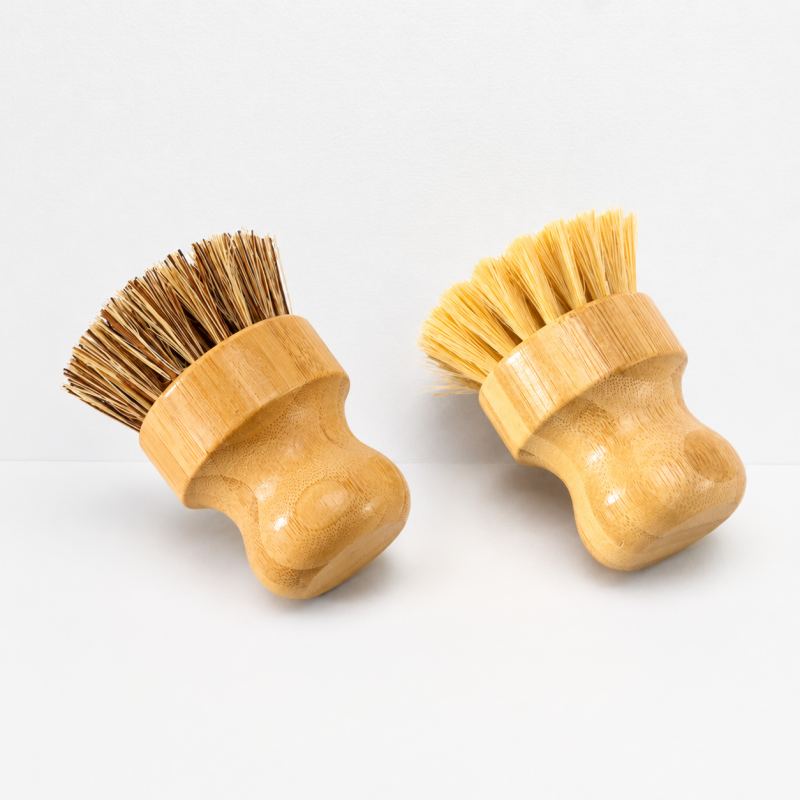 CouldNook Bamboo Stamp Dish Brush - Round Coconut Bristle Options