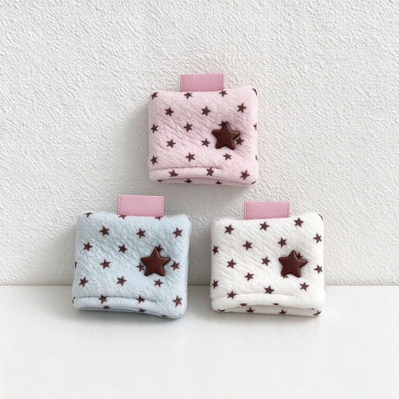 Star Print Cable Organizer - Folded Fabric Wrap