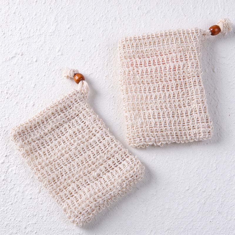 CouldNook Drawstring Soap Bag - Open Mesh and Hanging Cord Detail