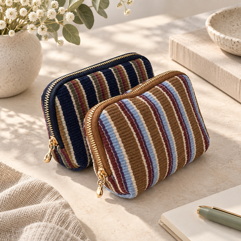 CouldNook Striped Jewelry Pouch - Layered Interior Dividers
