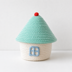 CouldNook House Shaped Cotton Rope Storage Basket - Roof Lid